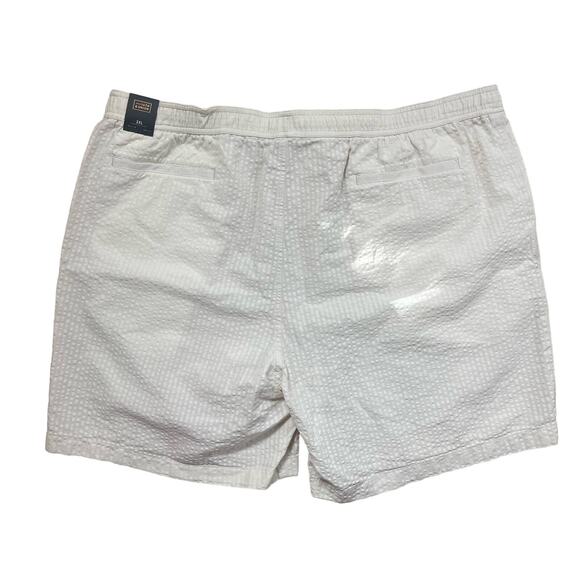 14th & Union Men’s Cream Cotton Drawstring Crinkle Pull On Shorts Size 2XL - Picture 2 of 5